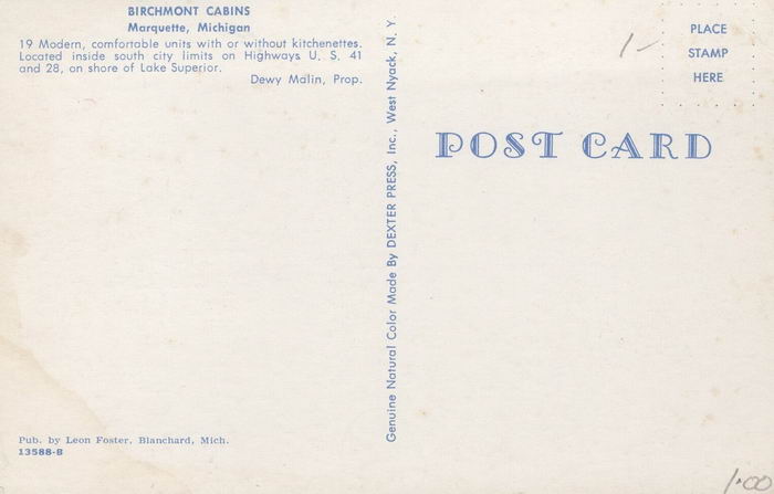 Birchmont Cabins - Old Postcard Photo